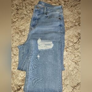 Old Navy Rockstar Extra High Rise Light Wash Distressed Jeans 6 Tall NWOT